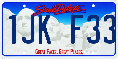 SD license plate 1JKF33