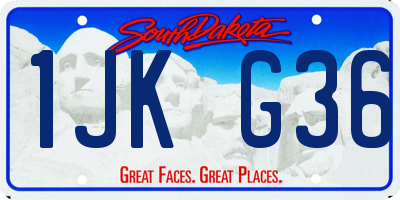 SD license plate 1JKG36