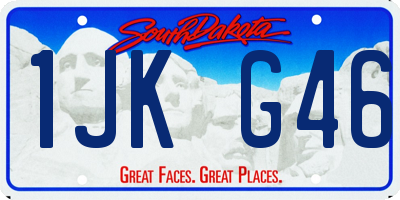 SD license plate 1JKG46