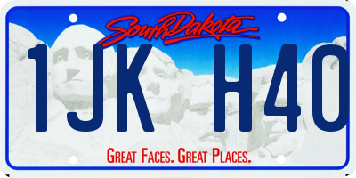 SD license plate 1JKH40