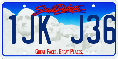 SD license plate 1JKJ36