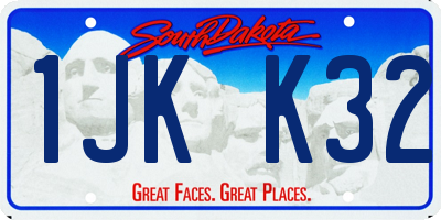 SD license plate 1JKK32