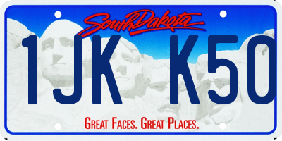 SD license plate 1JKK50