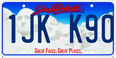 SD license plate 1JKK90