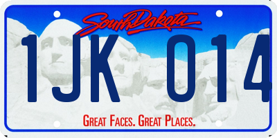 SD license plate 1JKO14