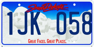 SD license plate 1JKO58