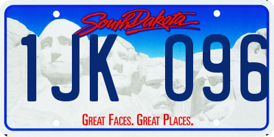 SD license plate 1JKO96