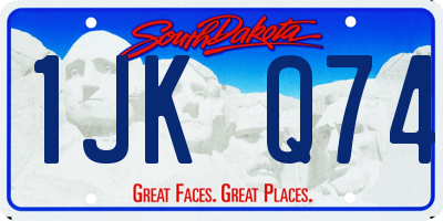 SD license plate 1JKQ74