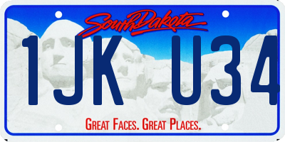 SD license plate 1JKU34
