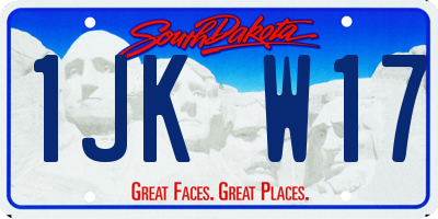 SD license plate 1JKW17