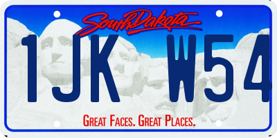 SD license plate 1JKW54