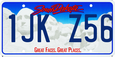 SD license plate 1JKZ56