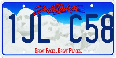 SD license plate 1JLC58