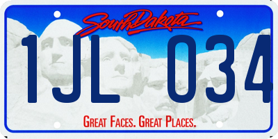 SD license plate 1JLO34