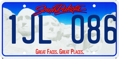SD license plate 1JLO86