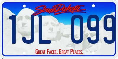 SD license plate 1JLO99