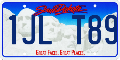 SD license plate 1JLT89