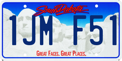 SD license plate 1JMF51