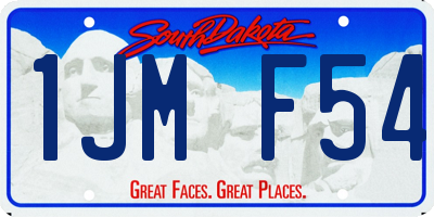 SD license plate 1JMF54