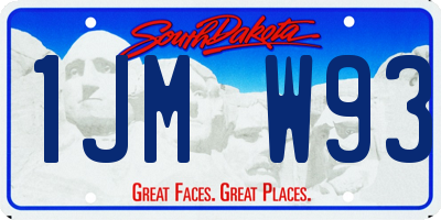 SD license plate 1JMW93