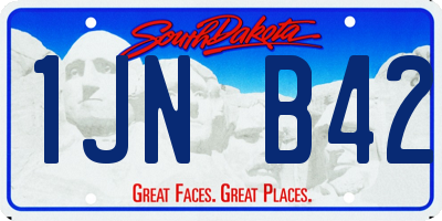 SD license plate 1JNB42
