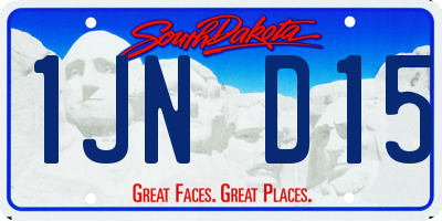 SD license plate 1JND15