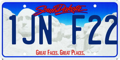 SD license plate 1JNF22