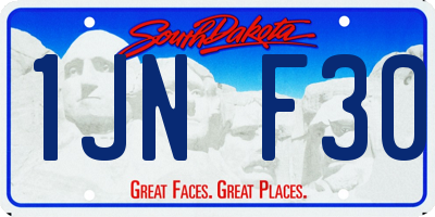 SD license plate 1JNF30