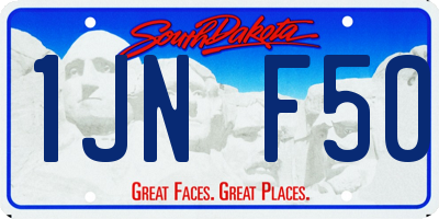 SD license plate 1JNF50