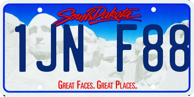 SD license plate 1JNF88