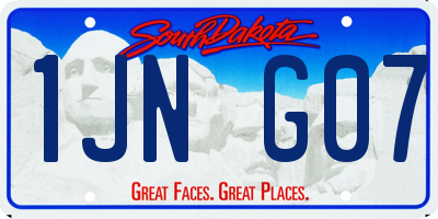 SD license plate 1JNG07