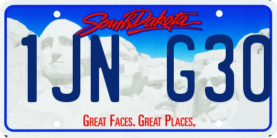 SD license plate 1JNG30
