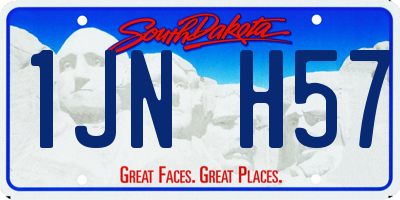 SD license plate 1JNH57