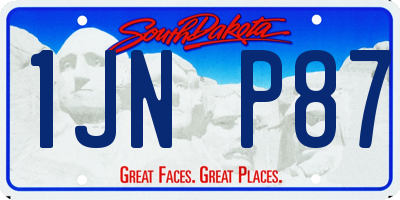 SD license plate 1JNP87