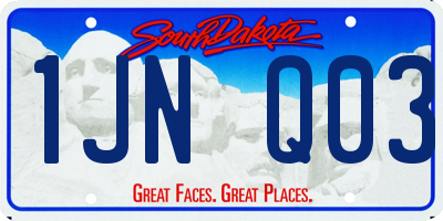 SD license plate 1JNQ03