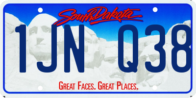 SD license plate 1JNQ38