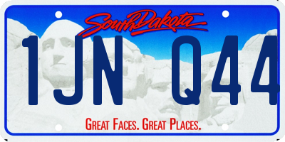 SD license plate 1JNQ44