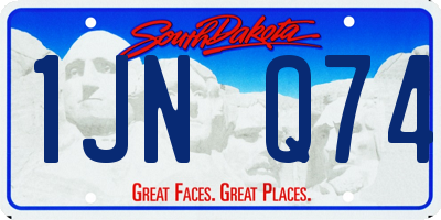 SD license plate 1JNQ74
