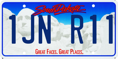 SD license plate 1JNR11