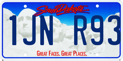 SD license plate 1JNR93