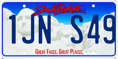 SD license plate 1JNS49