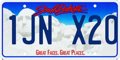 SD license plate 1JNX20