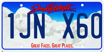 SD license plate 1JNX60
