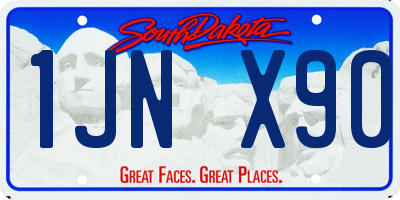 SD license plate 1JNX90