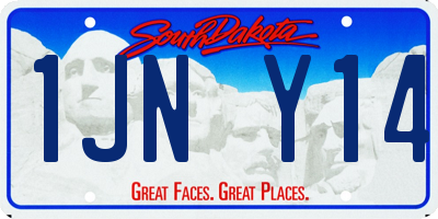 SD license plate 1JNY14
