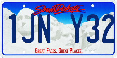 SD license plate 1JNY32