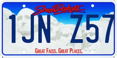SD license plate 1JNZ57