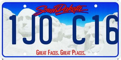 SD license plate 1JOC16