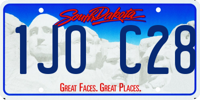 SD license plate 1JOC28