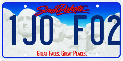 SD license plate 1JOF02